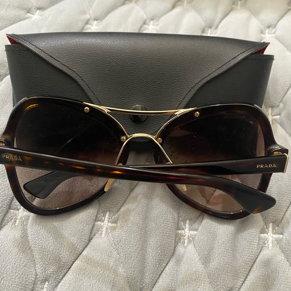 Prada Tortoise Shell Sunglasses with Gold Accent - Picture 2 of 4
